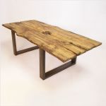 Rustic coffee table. Bookmatched spalted ash boards