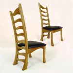 Ladder-back dining chair  - oak & leather. £750 each
