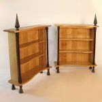 Bookcases - oak and ebonised oak.