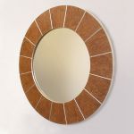 Circular mirror - burr vavona with silver gild