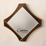 'Origami' mirror  - rosewood and beech